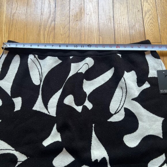 Eloquii Size 22/24 NEW Abstract Black & Gray Knit Intarsia Column Sweater Skirt - Picture 15 of 16